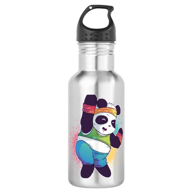 Zumba Panda Stainless Steel Water Bottle (Front)