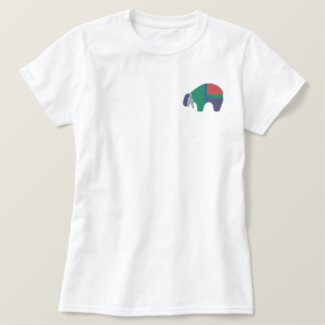Zuni Bear Native American Symbol Design 2 Embroidered Shirt (Design Front)