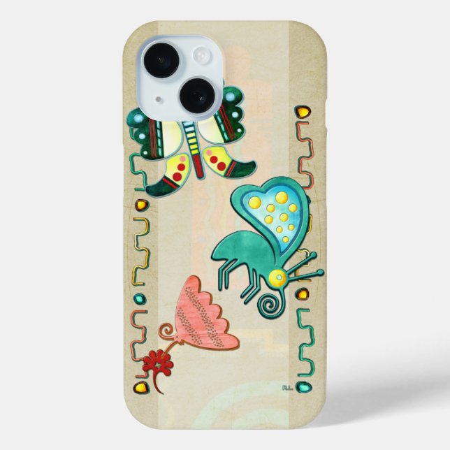 Zuni Butterfly 2 Folk Art Case-Mate iPhone Case (Back)