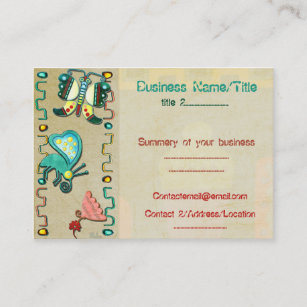Zuni Butterfly 2 Folk Art NATIVE VENDOR TATTOO Business Card