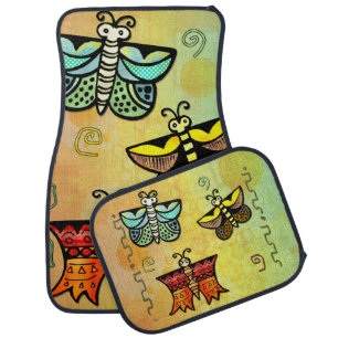 Zuni Butterfly Folk Art Car Mat