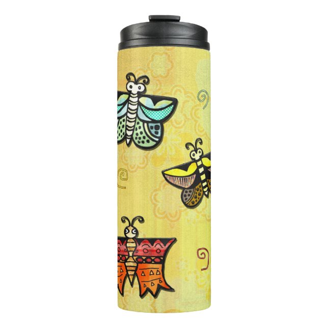 Zuni Butterfly Folk Art Thermal Tumbler (Front)