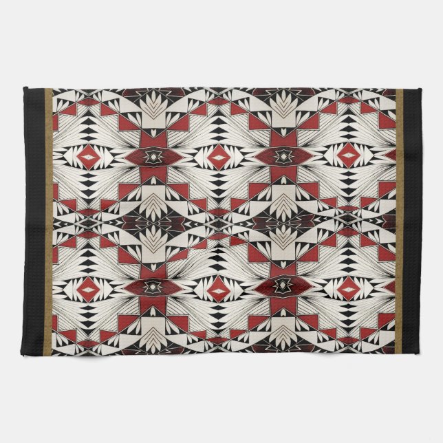 Zuni Pottery Design Kitchen Towel (Horizontal)