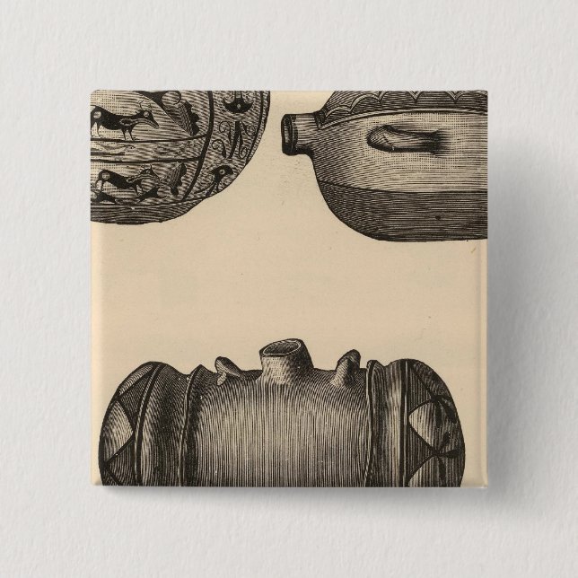 Zuni pottery pinback button (Front)