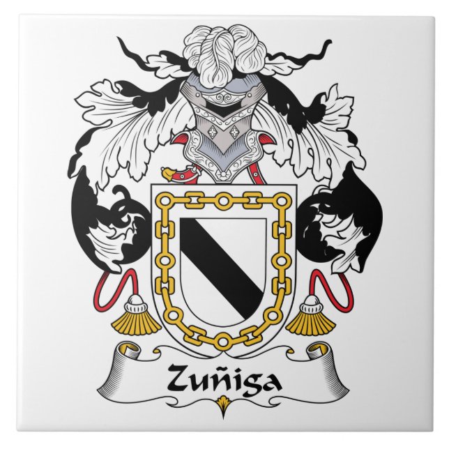 Zuniga Family Crest Ceramic Tile (Front)