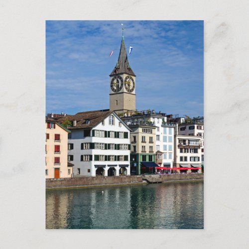 Zurich Clock Tower Postcard