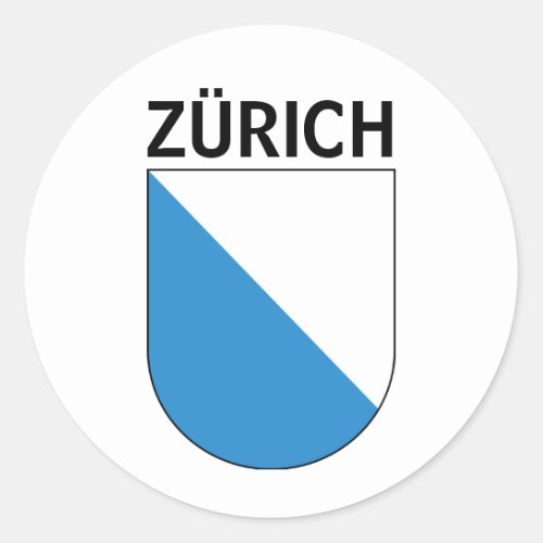 Zrich coat of arms classic round sticker