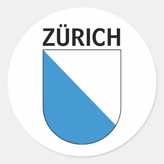 Zürich coat of arms classic round sticker (Front)