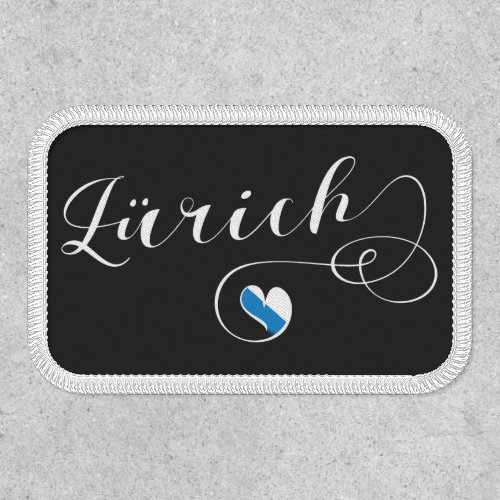 Zrich Flag in Heart Zurich Switzerland Patch