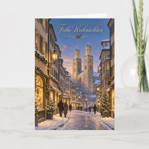 Zürich Grossmünster Frohe Weihnachten Holiday Card