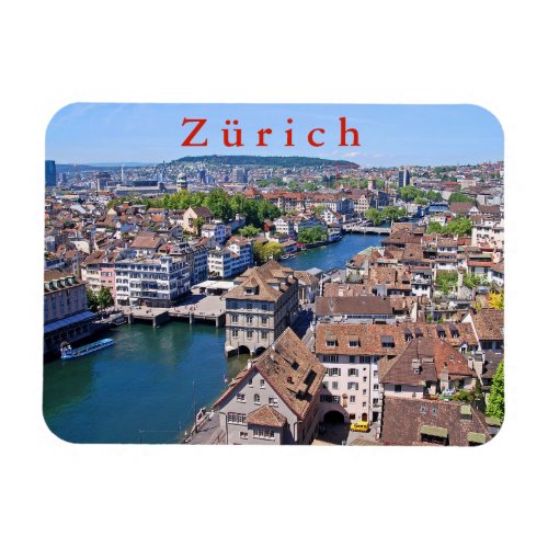 Zurich Panorama from the Grossmunster Tower Magnet