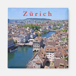 Zurich. Panorama from the Grossmunster Tower. Magnet