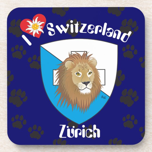 Zürich Schweiz Kork-Untersetzer Coaster (Front)