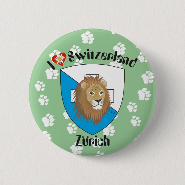 Zürich Schweiz Switzerland Button (Front)