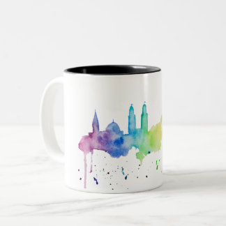 Zurich Skyline rainbow Two-Tone Coffee Mug