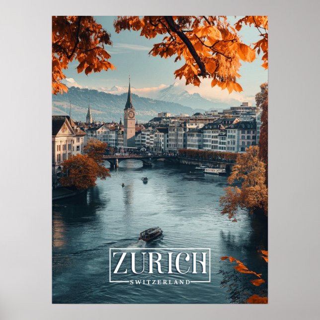 Zurich, Switzerland: A Vintage Travel Poster (Front)