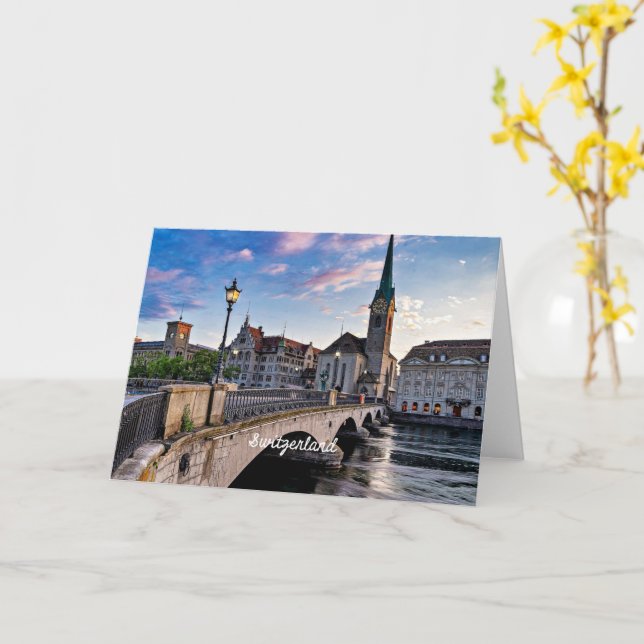 Zurich, Switzerland Card (Yellow Flower)