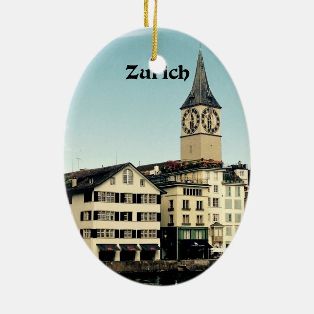 Zurich, Switzerland Ceramic Ornament (Back)