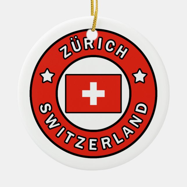 Zürich Switzerland Ceramic Ornament (Front)