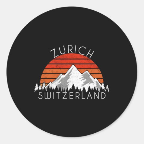 Zurich Switzerland Distressed Classic Round Sticker