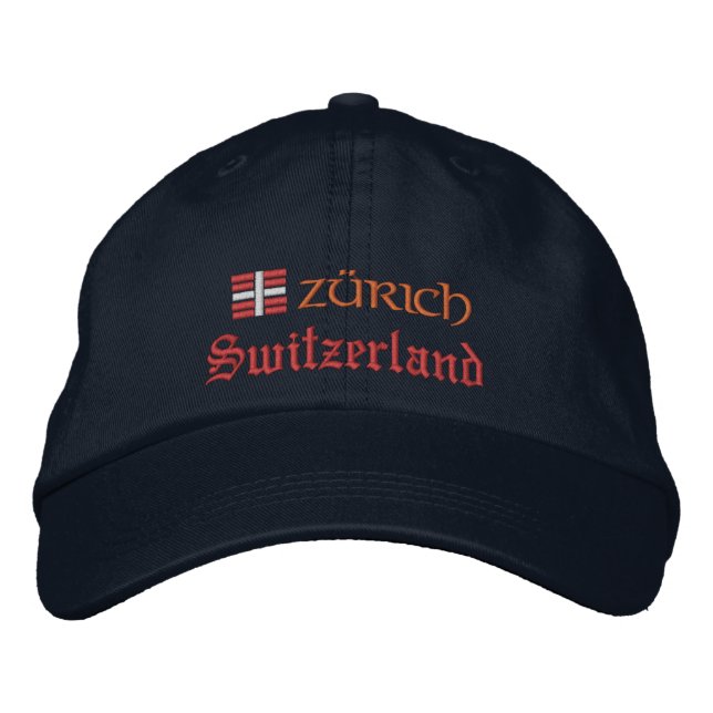 Zürich & Switzerland fashion / Swiss Flag Patriots Embroidered Baseball Cap (Front)