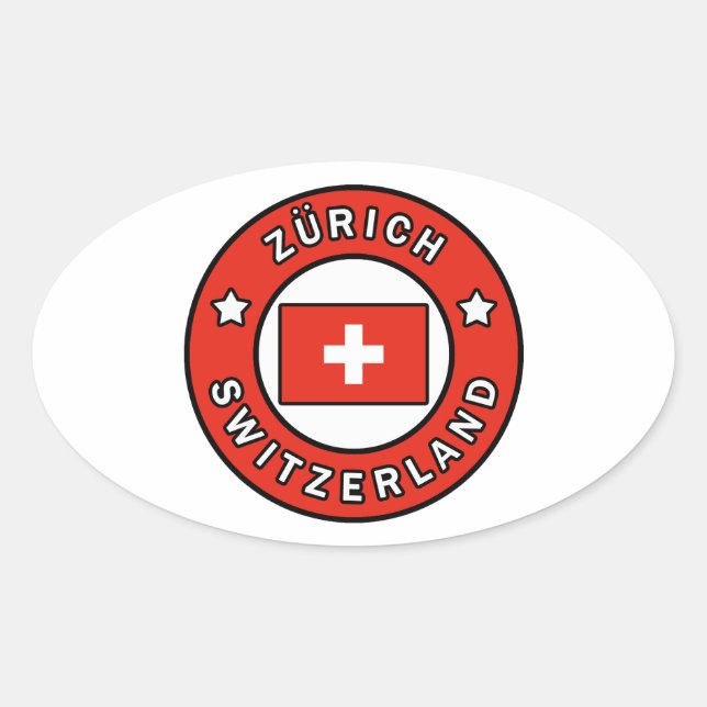 Zürich Switzerland Oval Sticker (Front)
