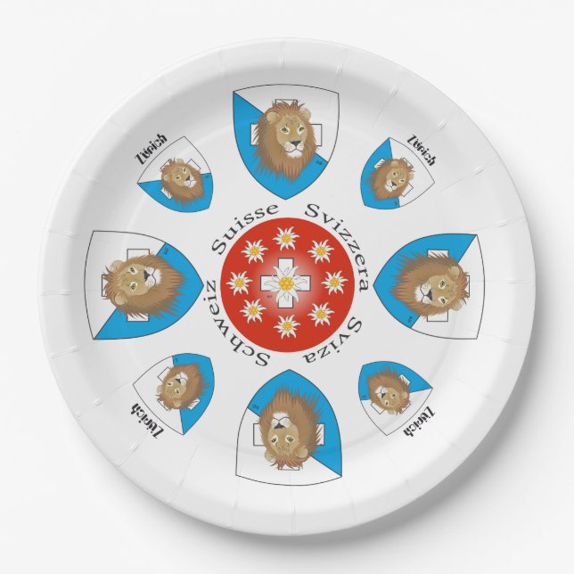 Zurich Switzerland Pappteller Paper Plates (Front)