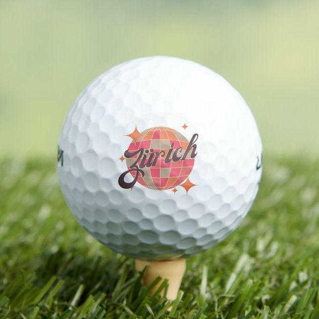 Zurich Switzerland Retro golfing club  Golf Balls (Creator Uploaded)