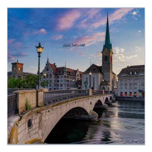 Zurich Switzerland scenic photo Poster