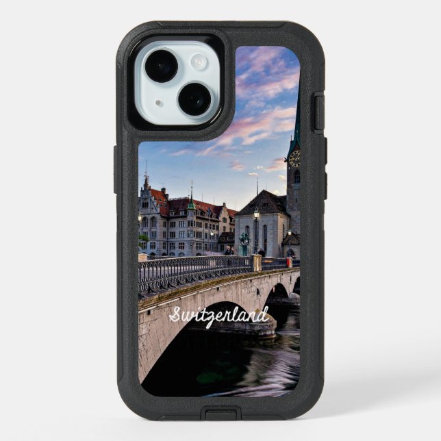 Zurich, Switzerland scenic photograph iPhone 15 Case (Back)
