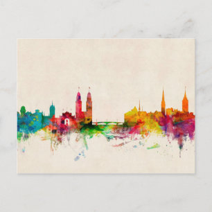 Zurich Switzerland Skyline Postcard