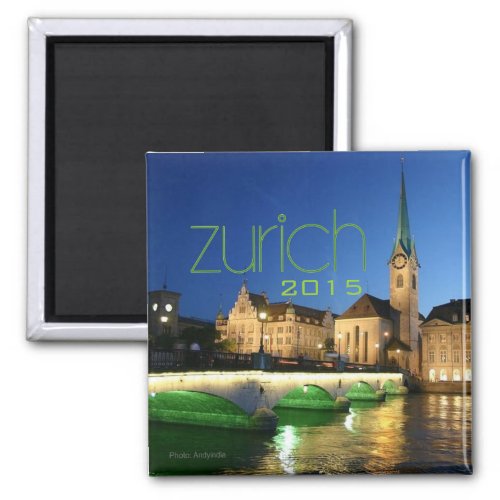 Zurich Switzerland Souvenir Magnet Change Year