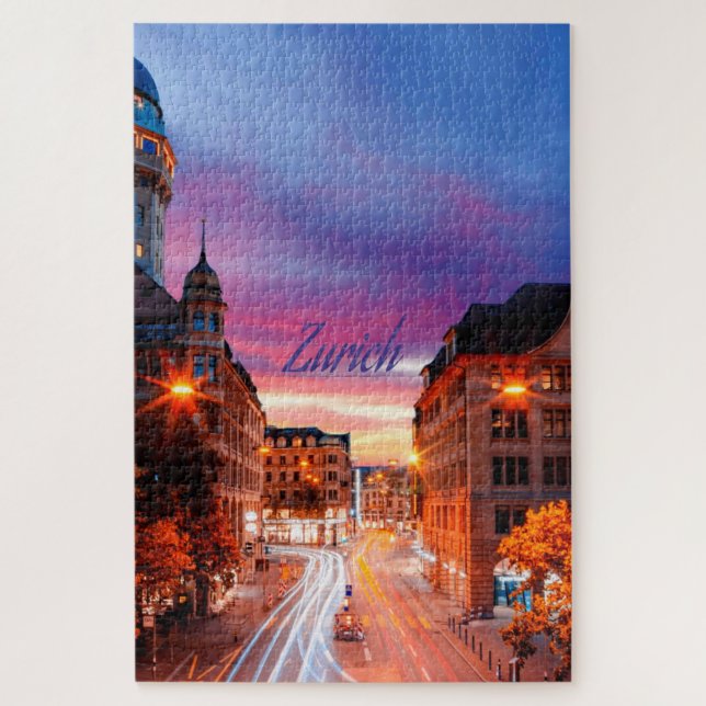 Zurich Switzerland Sunset Jigsaw Puzzle (Vertical)