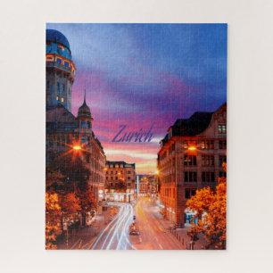 Zurich Switzerland Sunset Jigsaw Puzzle