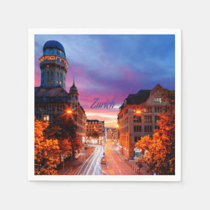 Zurich Switzerland Sunset Napkins