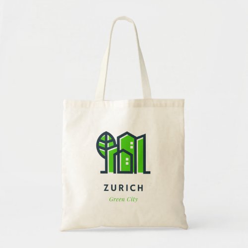 Zurich Switzerland Sustainable Green City Tote Bag