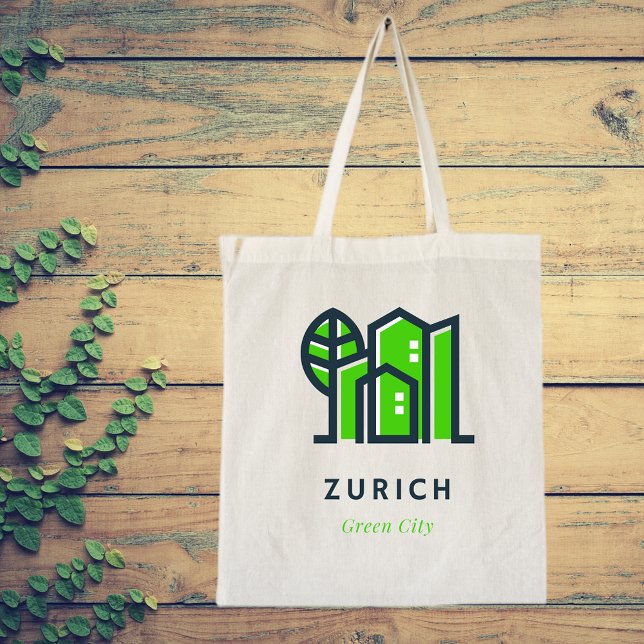 Zurich Switzerland Sustainable Green City Tote Bag (Creator Uploaded)