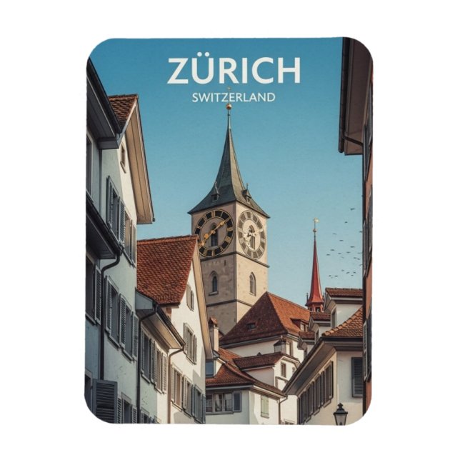 Zurich Switzerland Travel Magnet (Vertical)