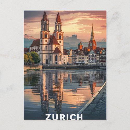 Zurich Switzerland Travel Postcard