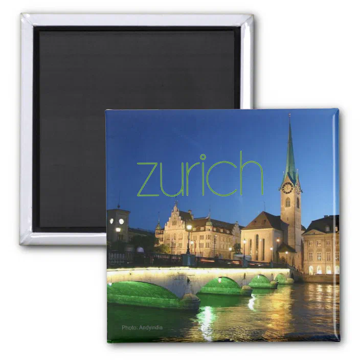 Visit Zurich Switzerland Art Photo Fridge Magnet Travel Souvenir 2"x3" 
