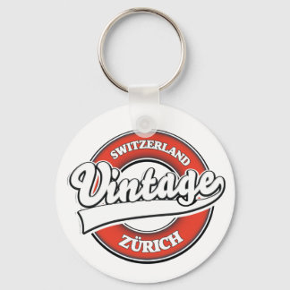 Zurich Switzerland vintage style logo Keychain