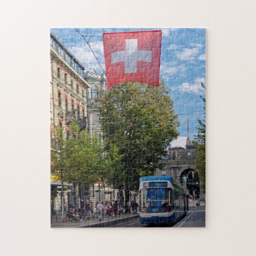 Zurich Tram Switzerland Jigsaw Puzzle