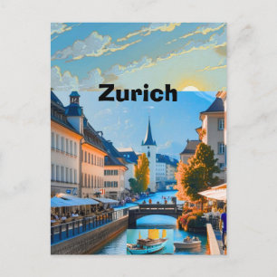 Zurich Travel Printable Poster - Switzerland Trave Postcard