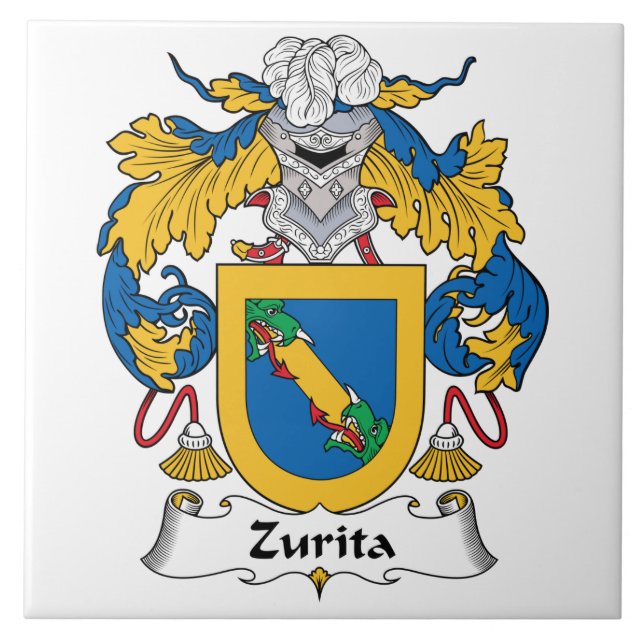 Zurita Family Crest Ceramic Tile (Front)