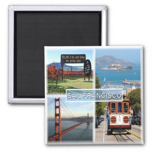 zUS0028 SAN FRANCISCO Mosaic California Fridge Magnet
