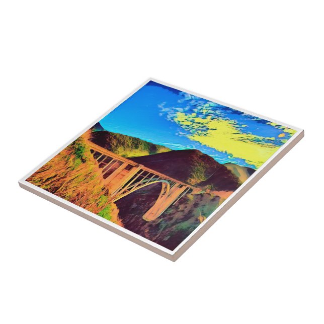 zUS007 BIXBY CREEK Bridge, California, Ceramic Tile (Side)