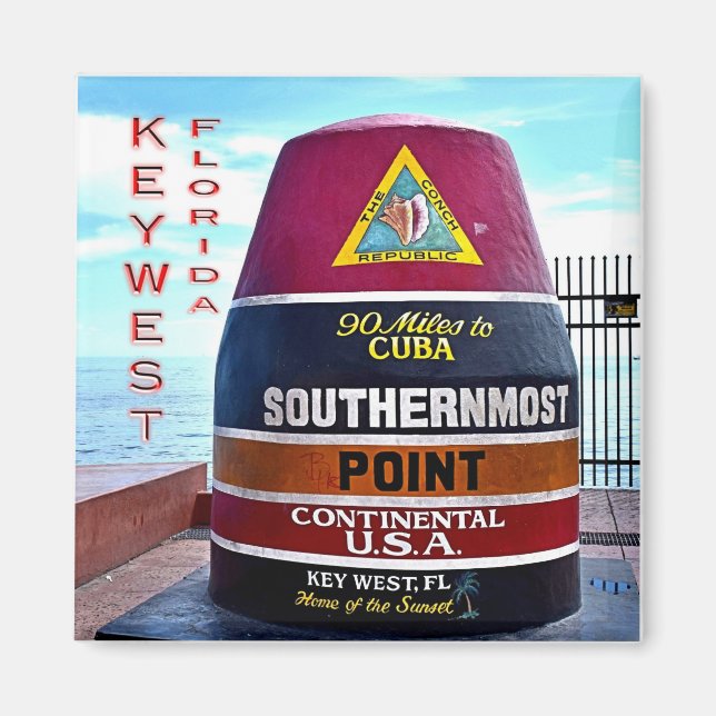 zUS012 FLORIDA, Key West, Southernmost, Fridge Magnet (Front)