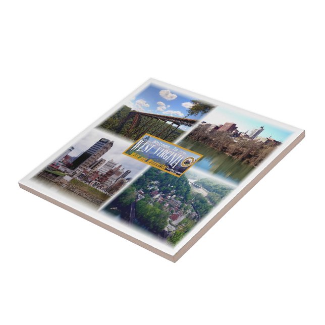 zUS019 WEST VIRGINIA, Mosaic, America, Ceramic Tile (Side)