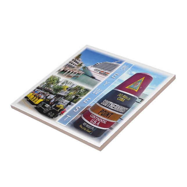 zUS020 KEY WEST, Mosaic, Florida, America, Ceramic Tile (Side)