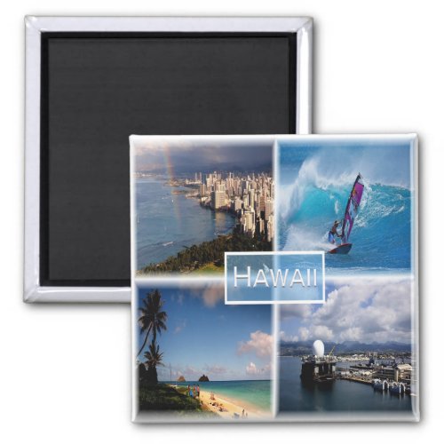 zUS021 HAWAII Mosaic Honolulu America Fridge Magnet